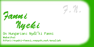 fanni nyeki business card